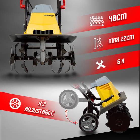 Gardeo Pro - Motobineuse électrique 1500W - 6 Fraises - Gardeo - Image 2
