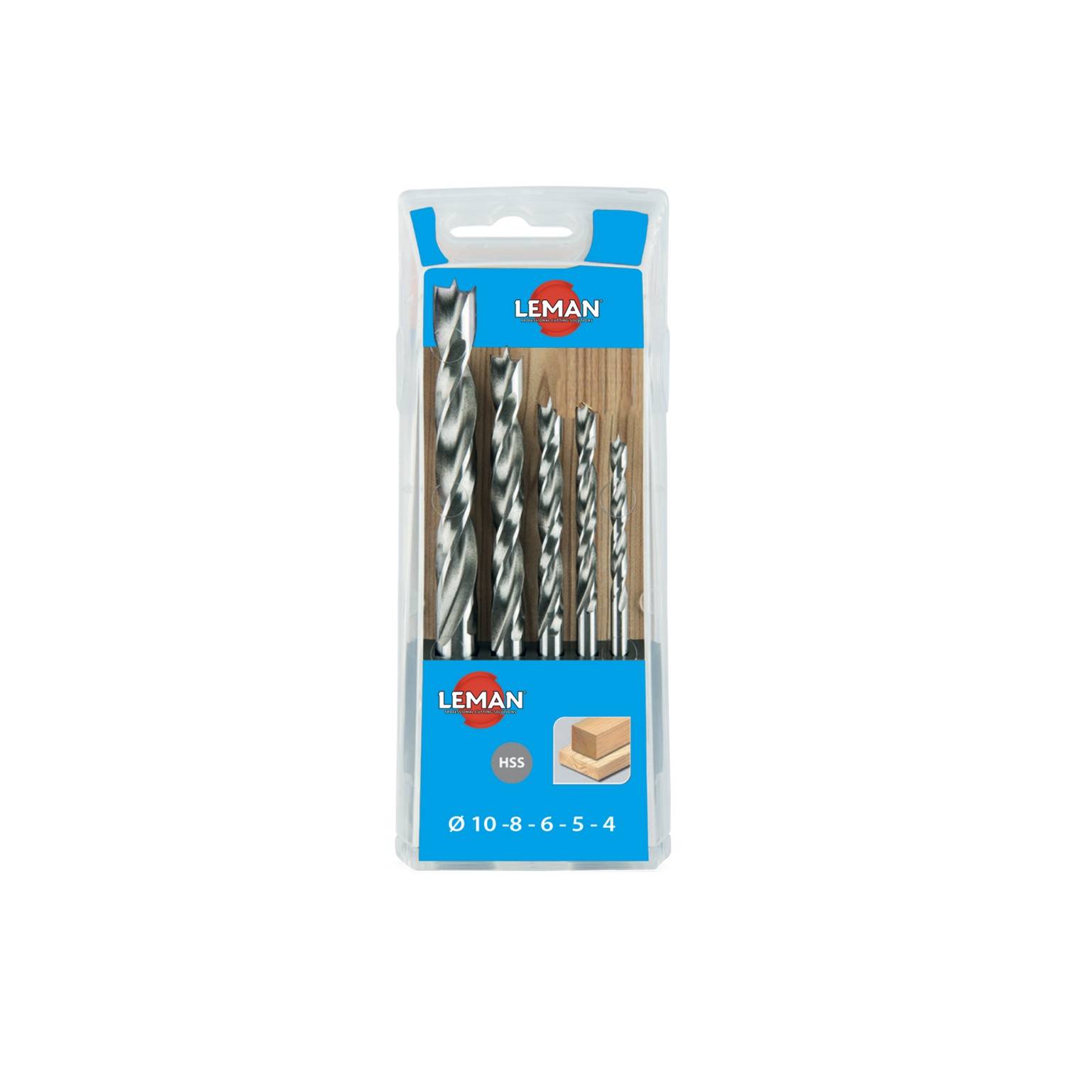 5 FORETS BOIS HELICOIDALES HSS PRO D4-5-6-8-10MM COFFRET - 206.500.05 - LEMAN - Imagen 1