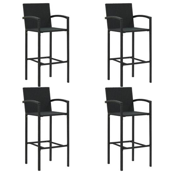 Helloshop26 - Ensemble de bar de jardin 5 pièces noir - Image 6