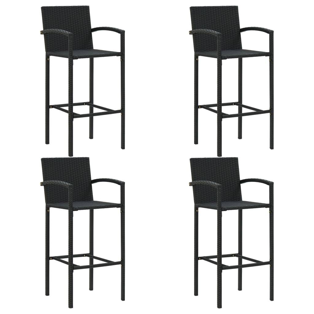 Helloshop26 - Ensemble de bar de jardin 5 pièces noir - Image 6
