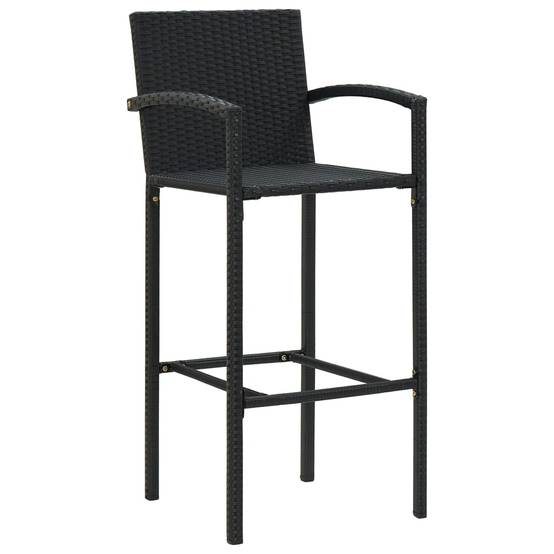 Helloshop26 - Ensemble de bar de jardin 5 pièces noir - Image 7