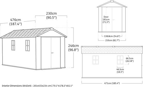 Keter - Abri de jardin Newton Plus 7515 - 10 m² - Gris Aspect bois - KETER - Image 5