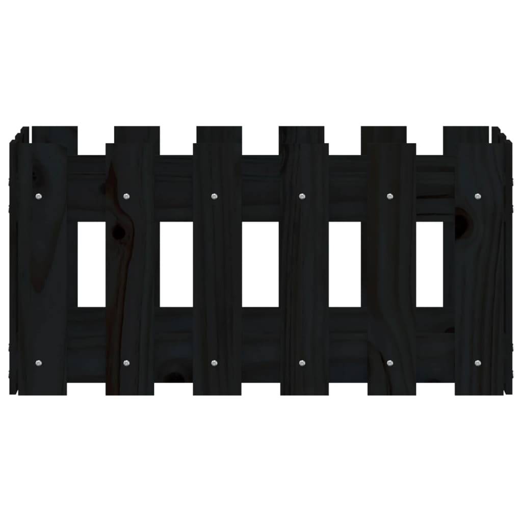 Vidaxl - Jardinière avec design de clôture noir 60x30x30 cm pin massif vidaXL 832469 - Image 6