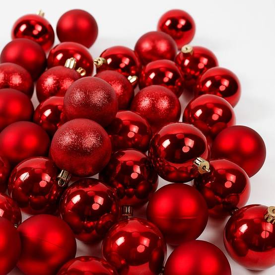 Boules De Noël En Verre Rouge Et Dégradés De Rouge Finition Brillante Et Mate Boite De 42 30038616 Boules De Noël En Verre Rouge Et Dégradés De Rouge Finition Brillante Et Mate Boite De 42 30038616