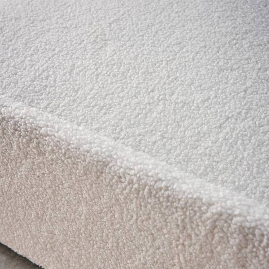 sweeek - Canapé convertible arrondi 2 places bouclette crème L 170 x P 90 x H 88cm - Lino | sweeek - Image 7