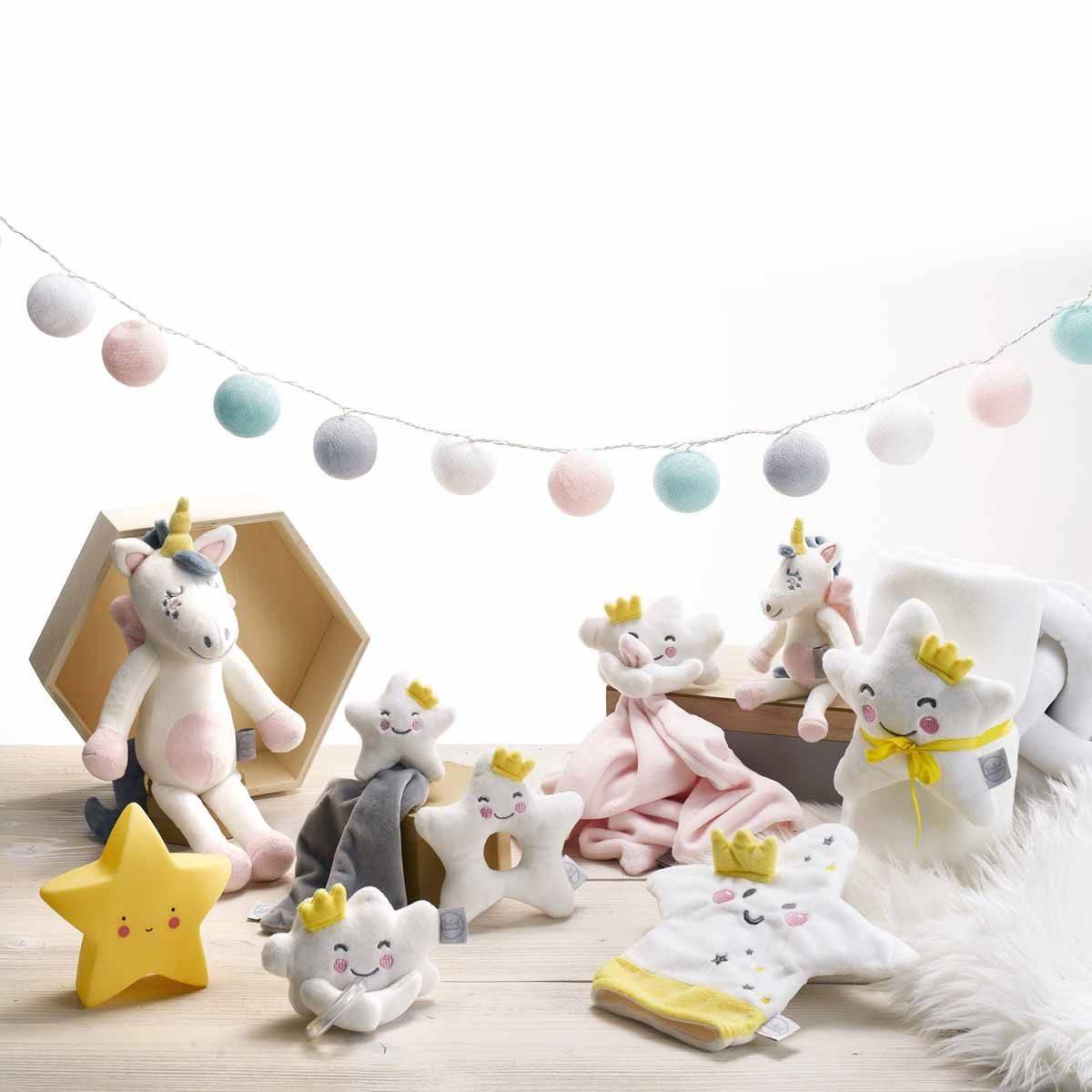 Doudou avec Lange "Lune" 18cm Rose - Image 3