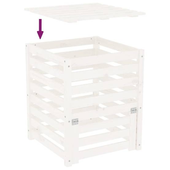 Composteur bois de pin blanc 63.5 x 63.5 x 77.5 cm - PANGIVO - Image 8