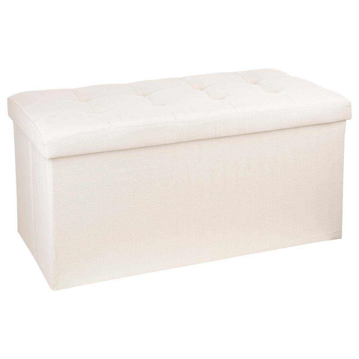 Atmosphera - Pouf pliant double "Lysandre" beige - Atmosphera Créateur d'intérieur - Image 2