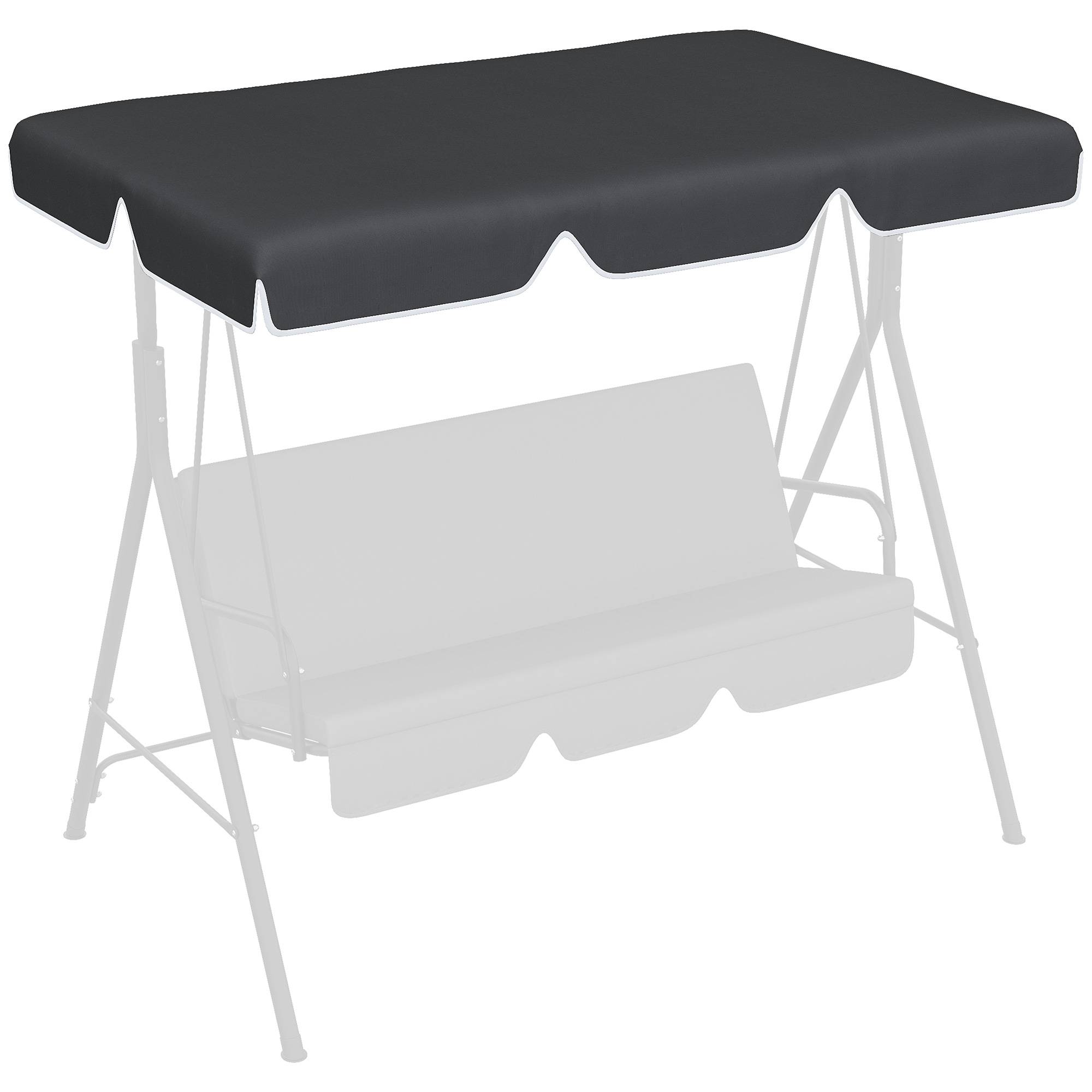 Outsunny - Toile de Rechange pour balancelle de Jardin Tissu Polyester Haute densité 200 g/m² 192L x 144l cm - noir - Outsunny - Imagen 1