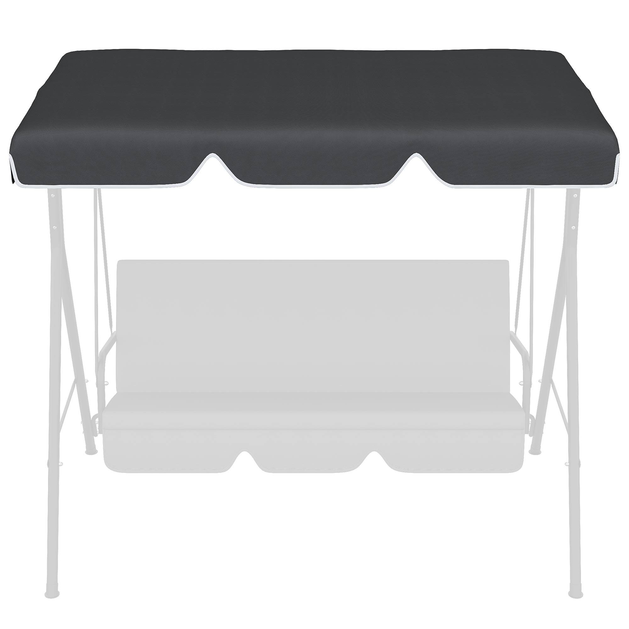 Outsunny - Toile de Rechange pour balancelle de Jardin Tissu Polyester Haute densité 200 g/m² 192L x 144l cm - noir - Outsunny - Imagen 6