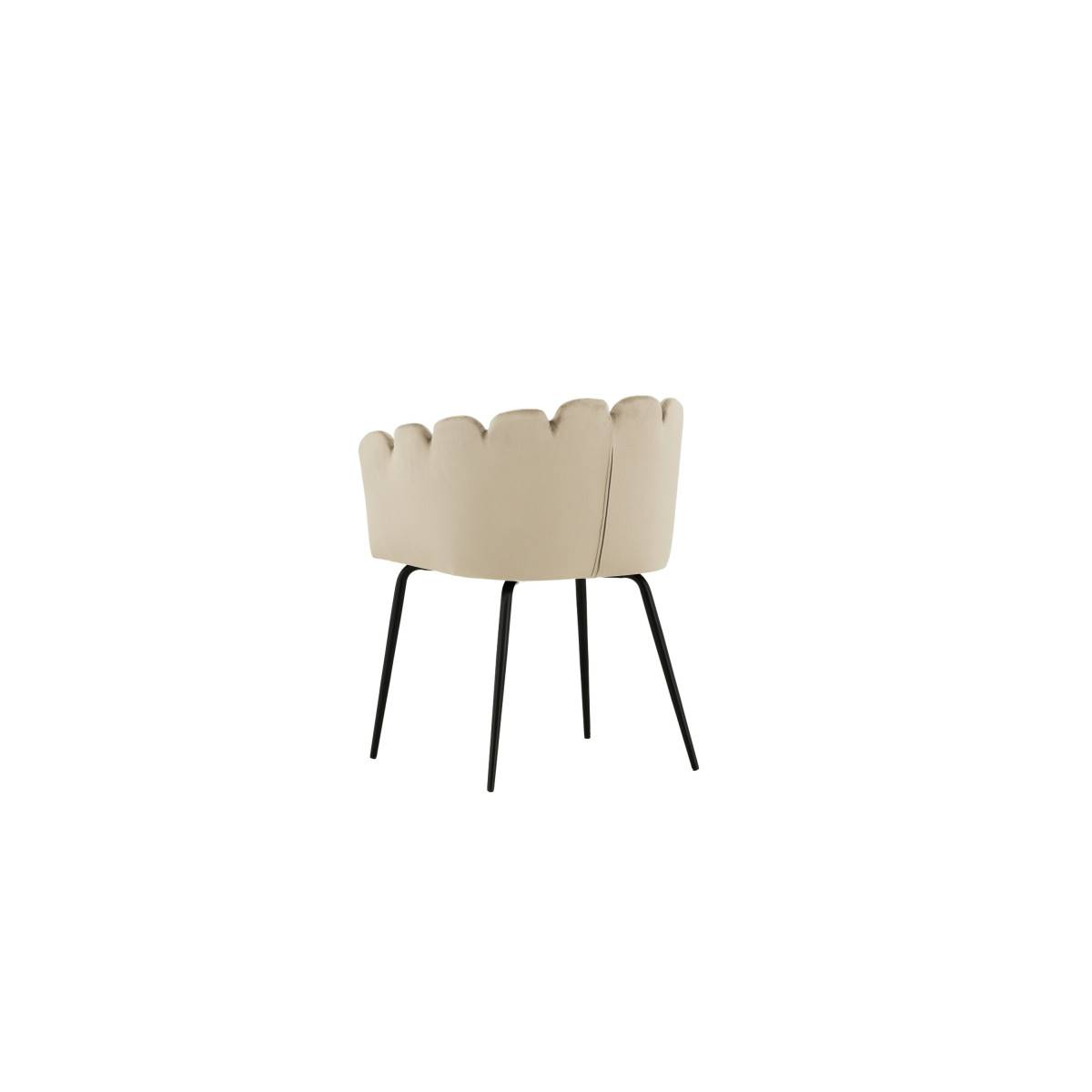 Paris Prix - Chaise en Velours "Limhamn" 76cm Beige - Image 6