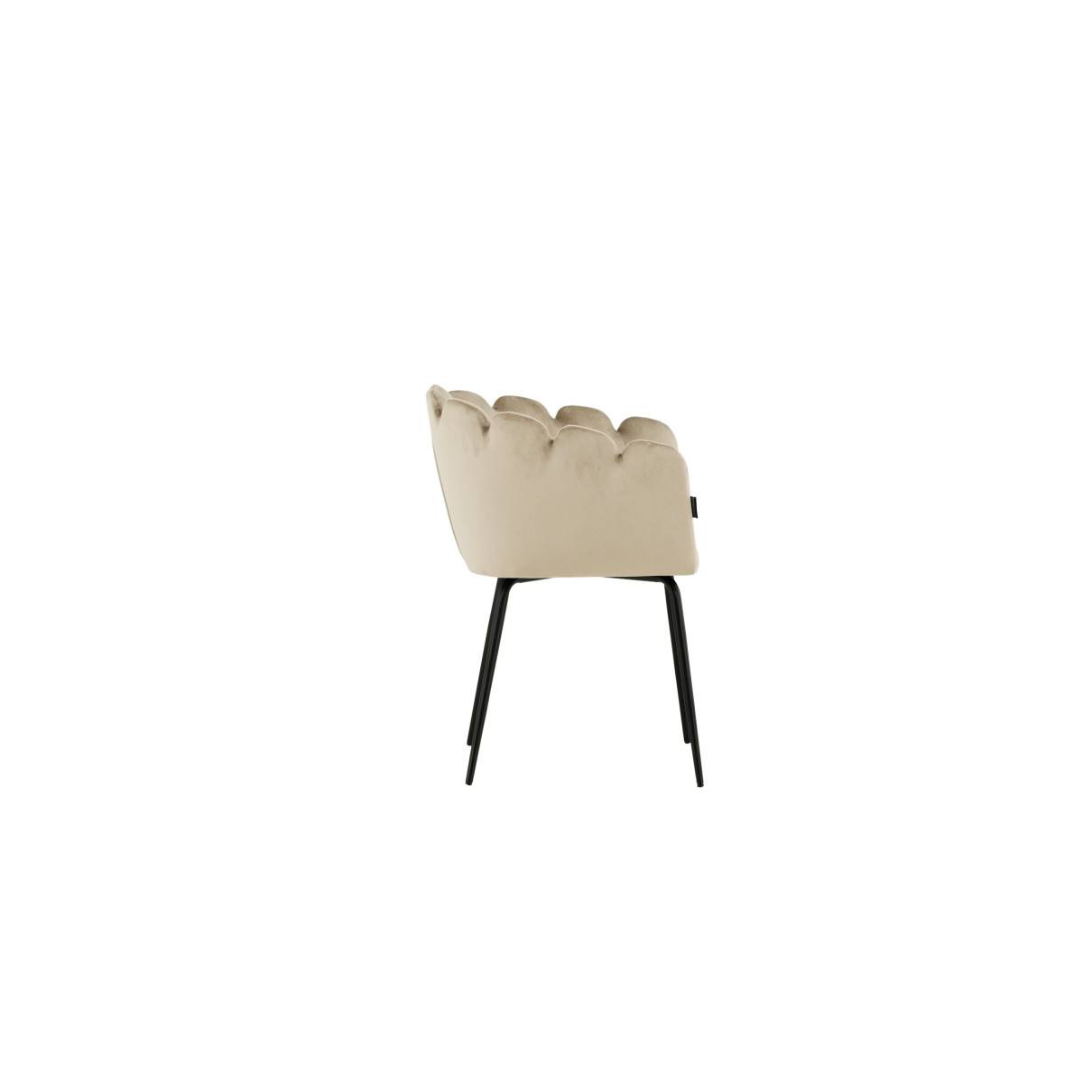 Paris Prix - Chaise en Velours "Limhamn" 76cm Beige - Image 4