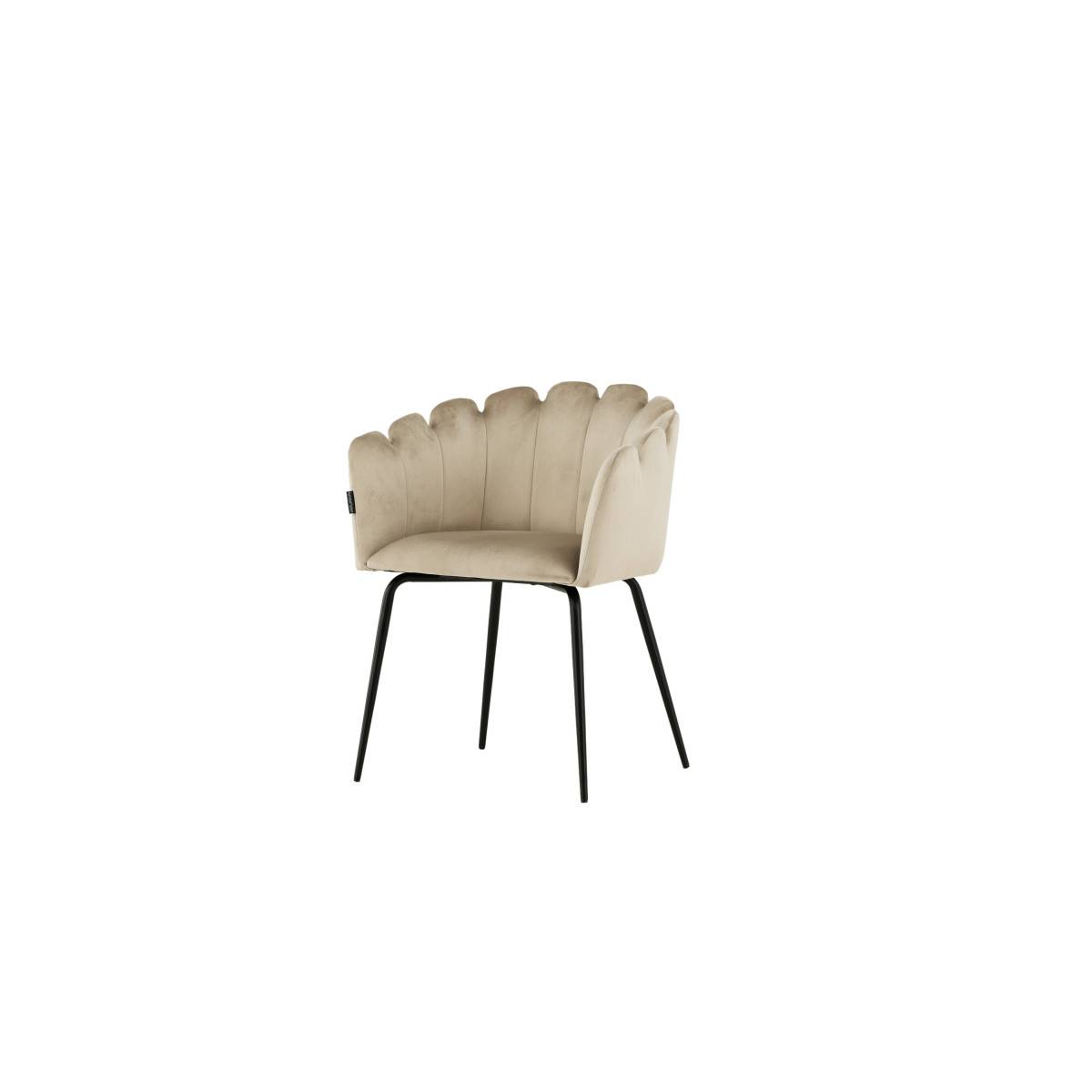 Paris Prix - Chaise en Velours "Limhamn" 76cm Beige - Image 5