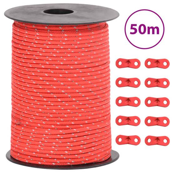 Corde de haubanage de tente avec bandes réfléchissantes et clés Maison Chic - Image 2