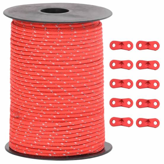 Corde de haubanage de tente avec bandes réfléchissantes et clés Maison Chic - Image 1