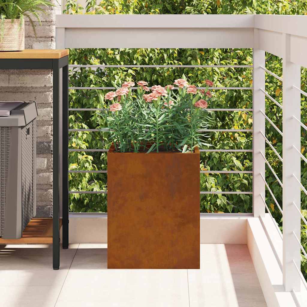 Maison Chic - Cache-pot, Pot De Fleurs Marron 32 x 32 x 40 cm Acier vieilli g398 - Image 3