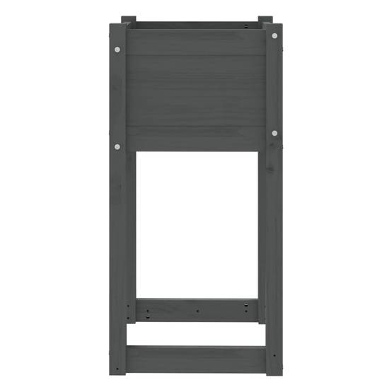 Jardinière - Bac à fleurs - Pot de fleurs Gris 40x40x81 cm Bois massif de pin - Image 5