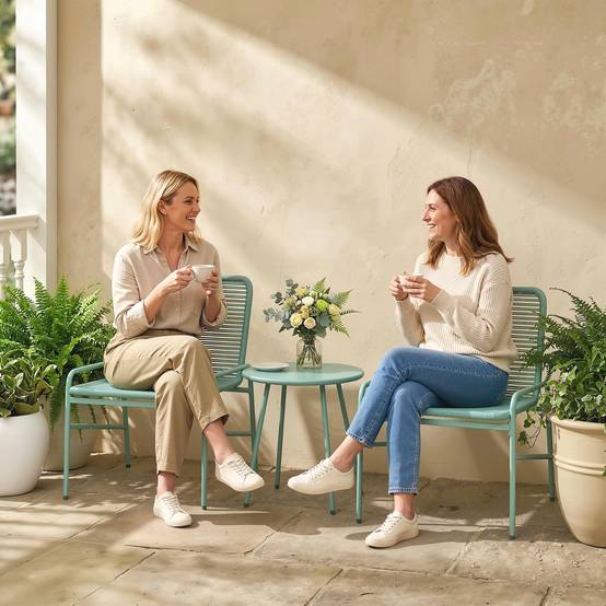 Salon de Jardin Bistrot Résine Tressée Balcon Terrasse Table Chaises 67x58x75cm Vert - ComfortXL Outdoor Living - Image 10