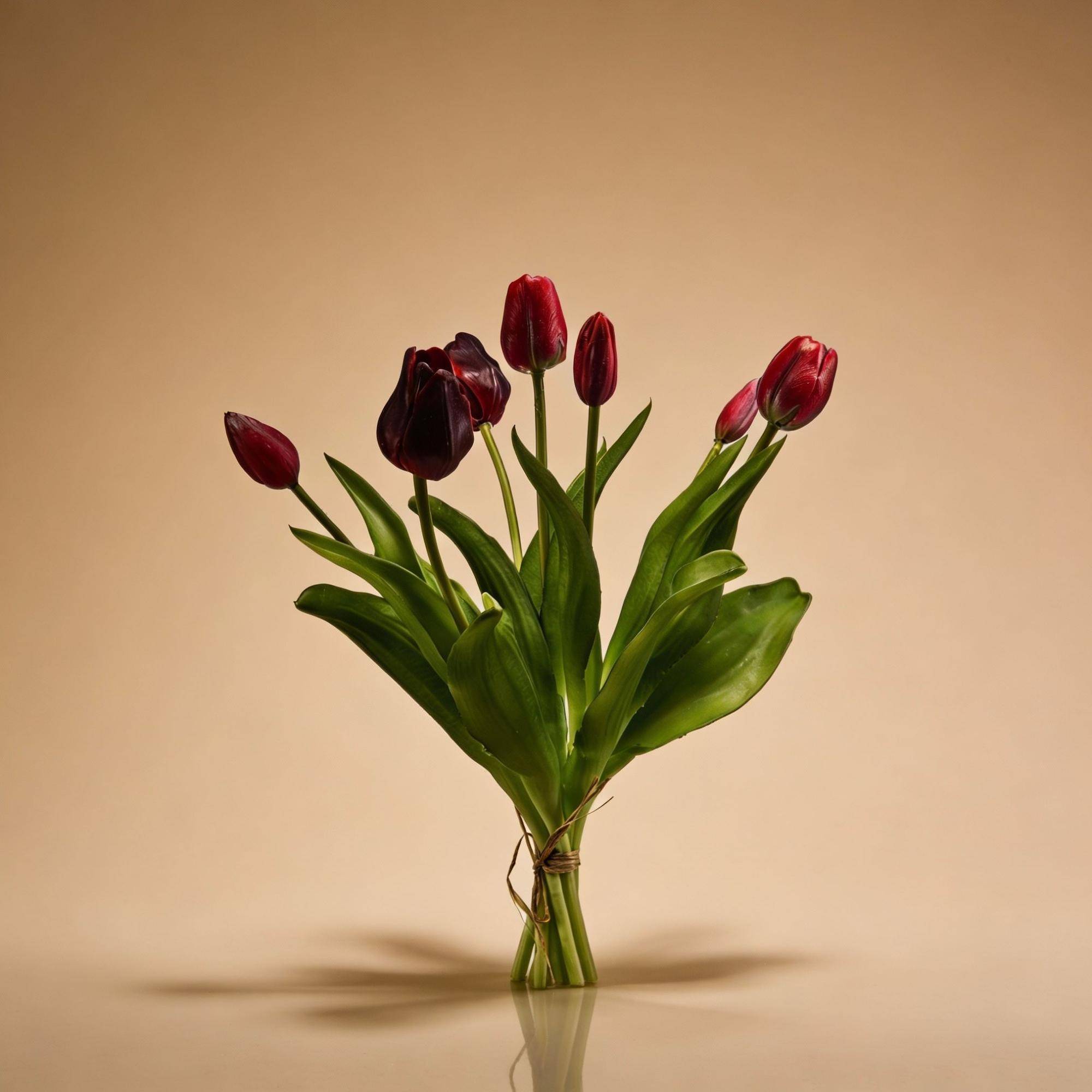 PANGIVO - Bouquet de tulipes artificielles plastique rouge 42 cm - PANGIVO - Image 3