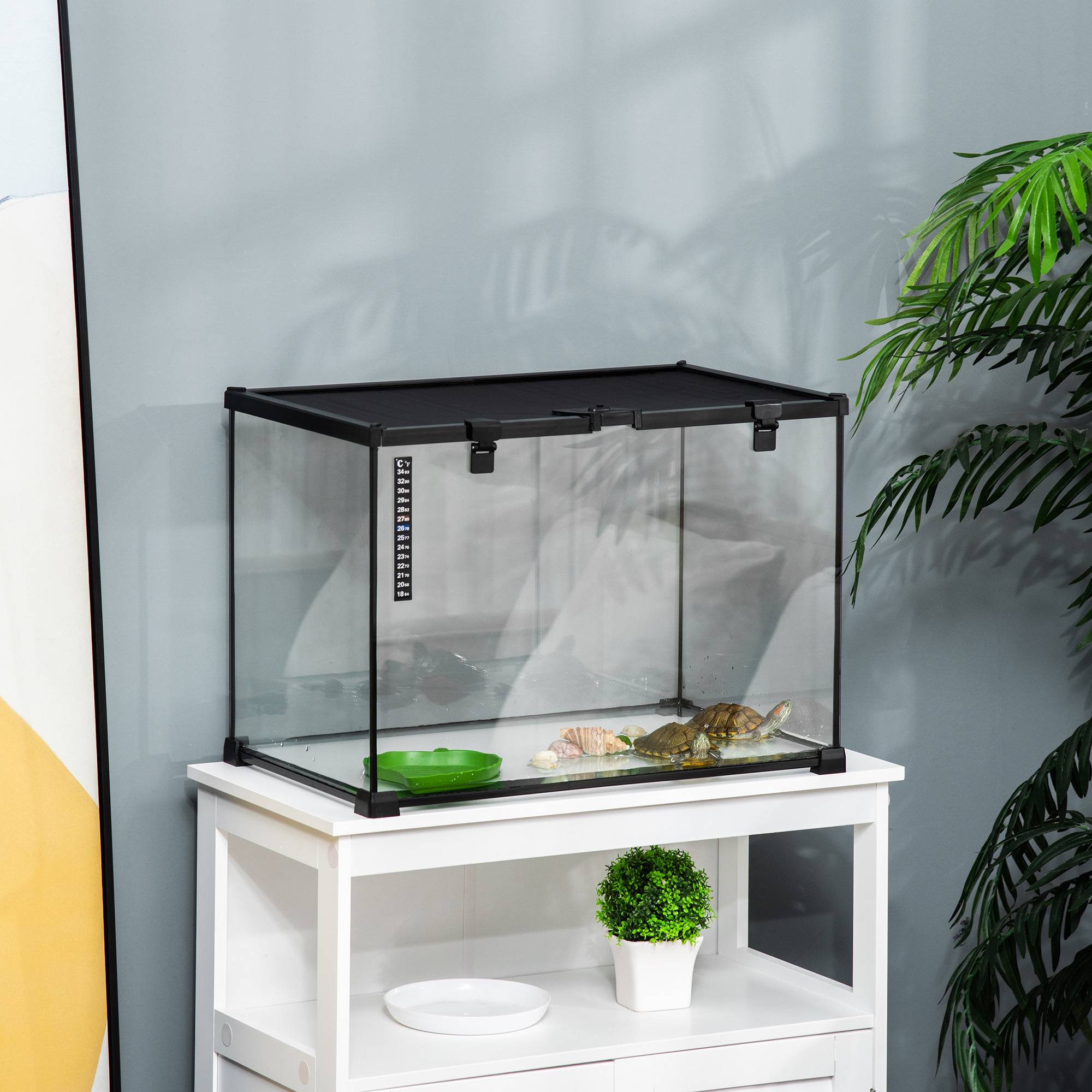 ComfortXL - Terrarium Verre Reptiles Tortue Serpent Ventilation 50x30x35cm Noir - ComfortXL Pet Living - Image 8