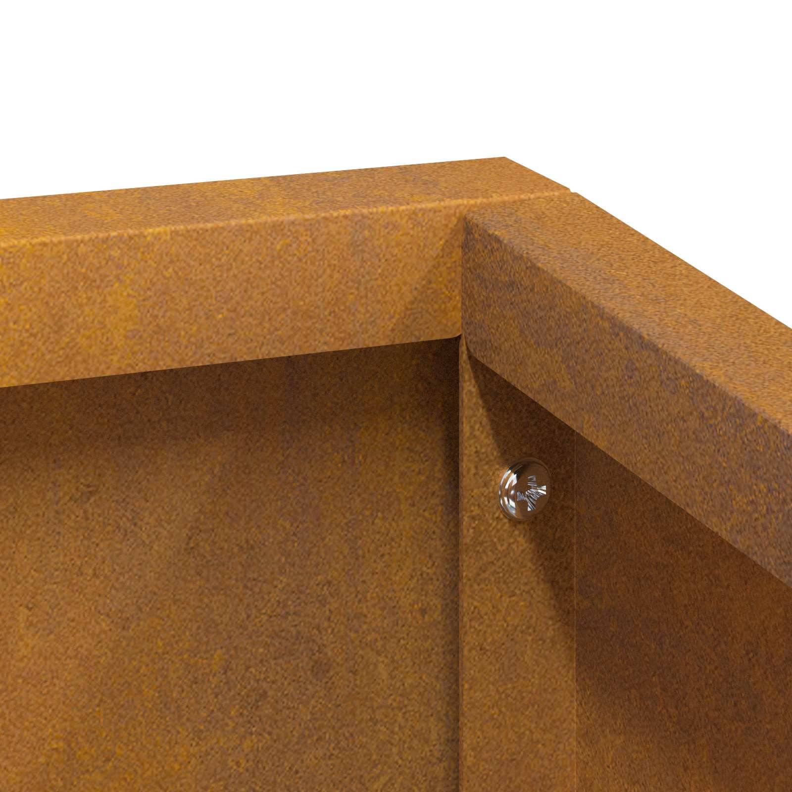 Cache-pot | Bac à fleurs de jardin Marron 60 x 60 x 50 cm Acier patiné - Image 8