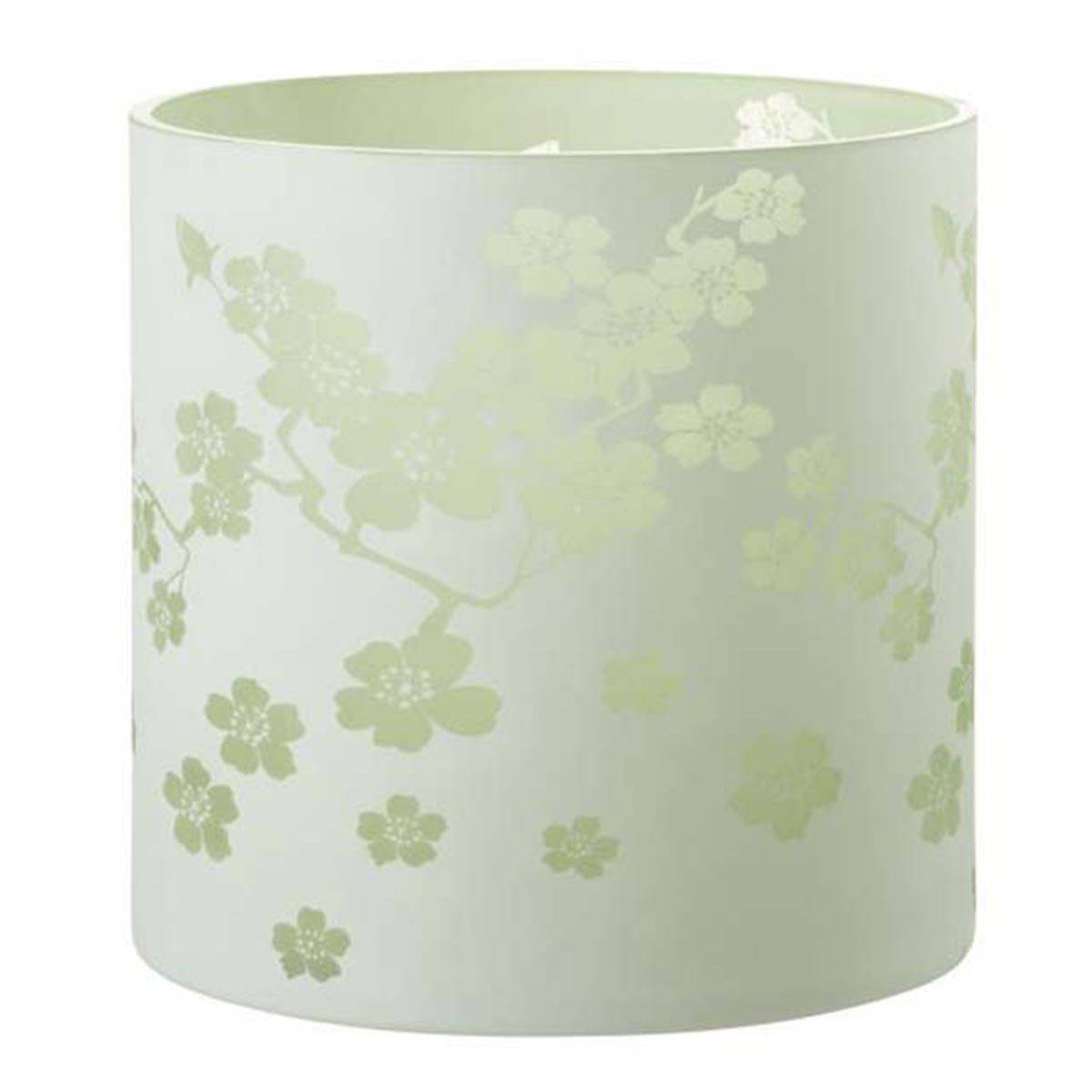 Photophore Design en Verre "Fleurs" 24cm Vert - Image 1