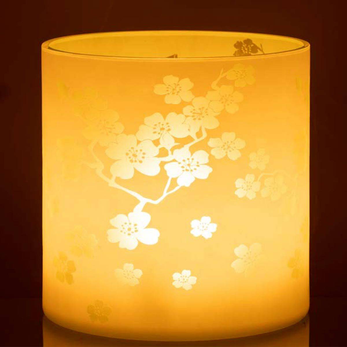 Photophore Design en Verre "Fleurs" 24cm Vert - Image 3