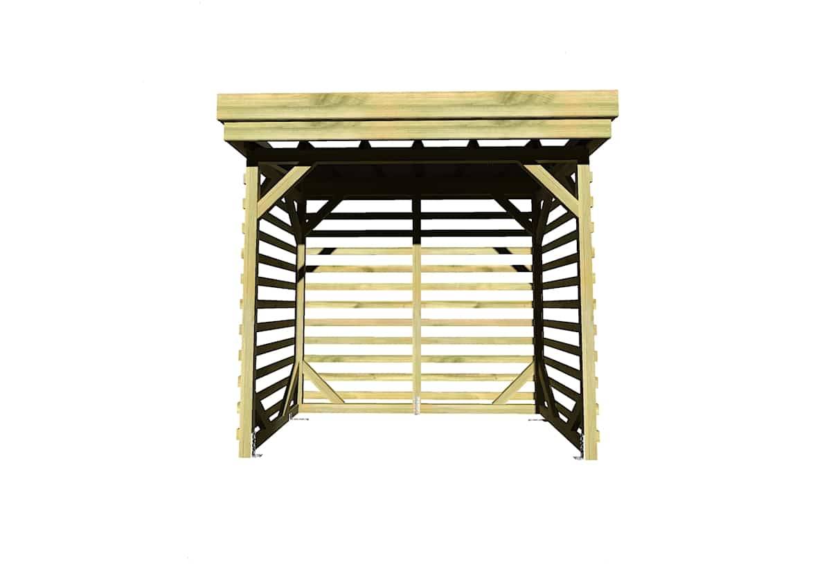 Sans Marque - ABRI Bûches en Bois - 2,8m2 - 2,15x1,31m - Pin Sylvestre traité Autoclave - Surface Int : 1,8m2 / 3 stères / Abri Français - Imagen 2