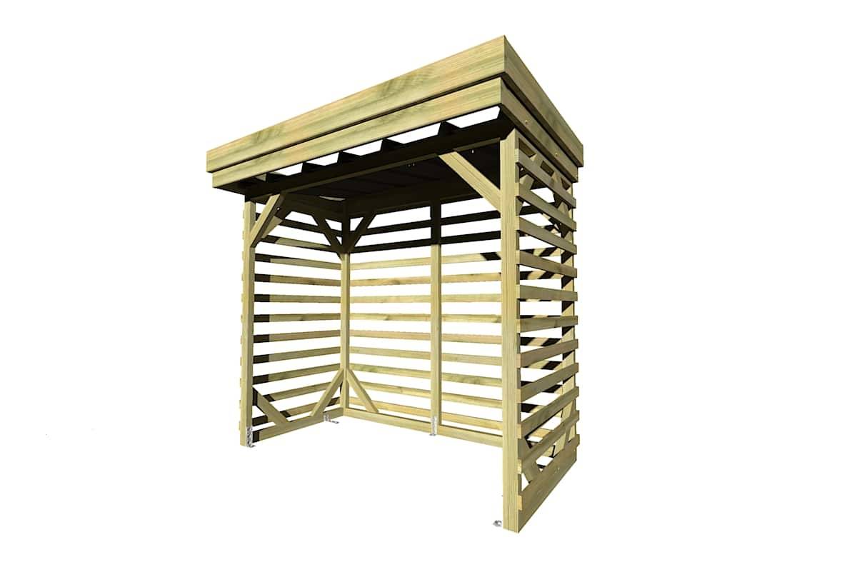 Sans Marque - ABRI Bûches en Bois - 2,8m2 - 2,15x1,31m - Pin Sylvestre traité Autoclave - Surface Int : 1,8m2 / 3 stères / Abri Français - Image 3