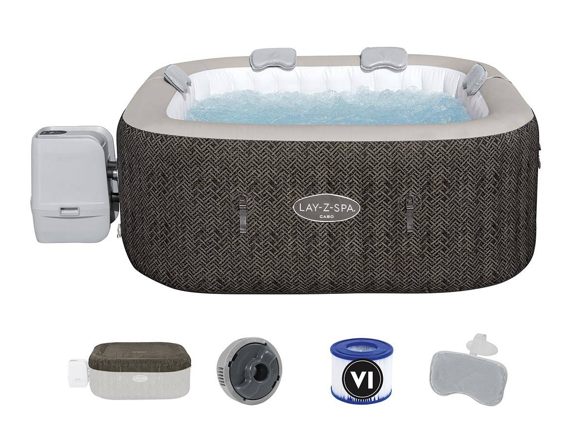 Bestway - Kit spa gonflable Bestway Lay-Z-Spa Cabo carré Hydrojet 4/6 places + 6 filtres - Imagen 2