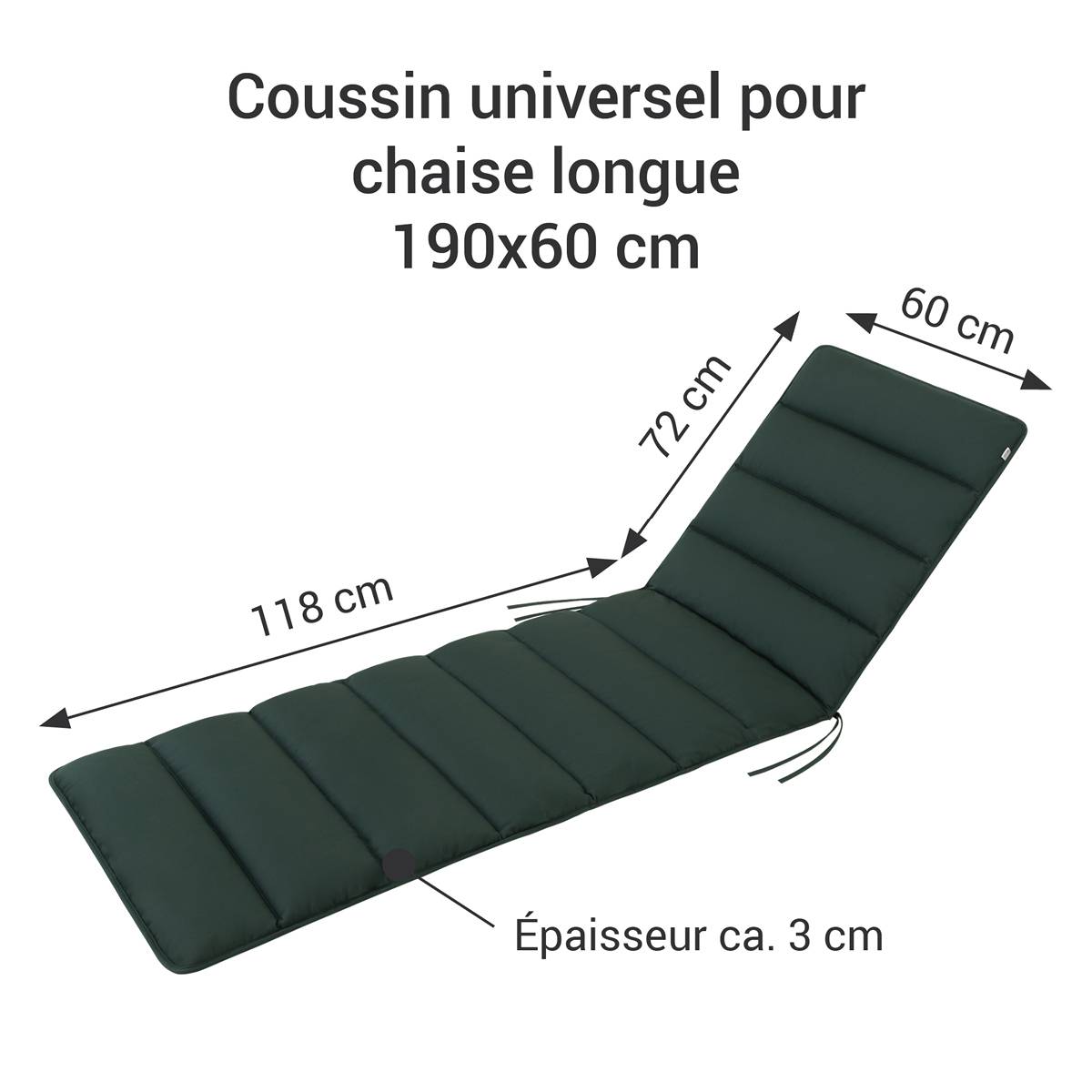 Coussin de Transat FlAIR - vert - 190x60cm - Image 6