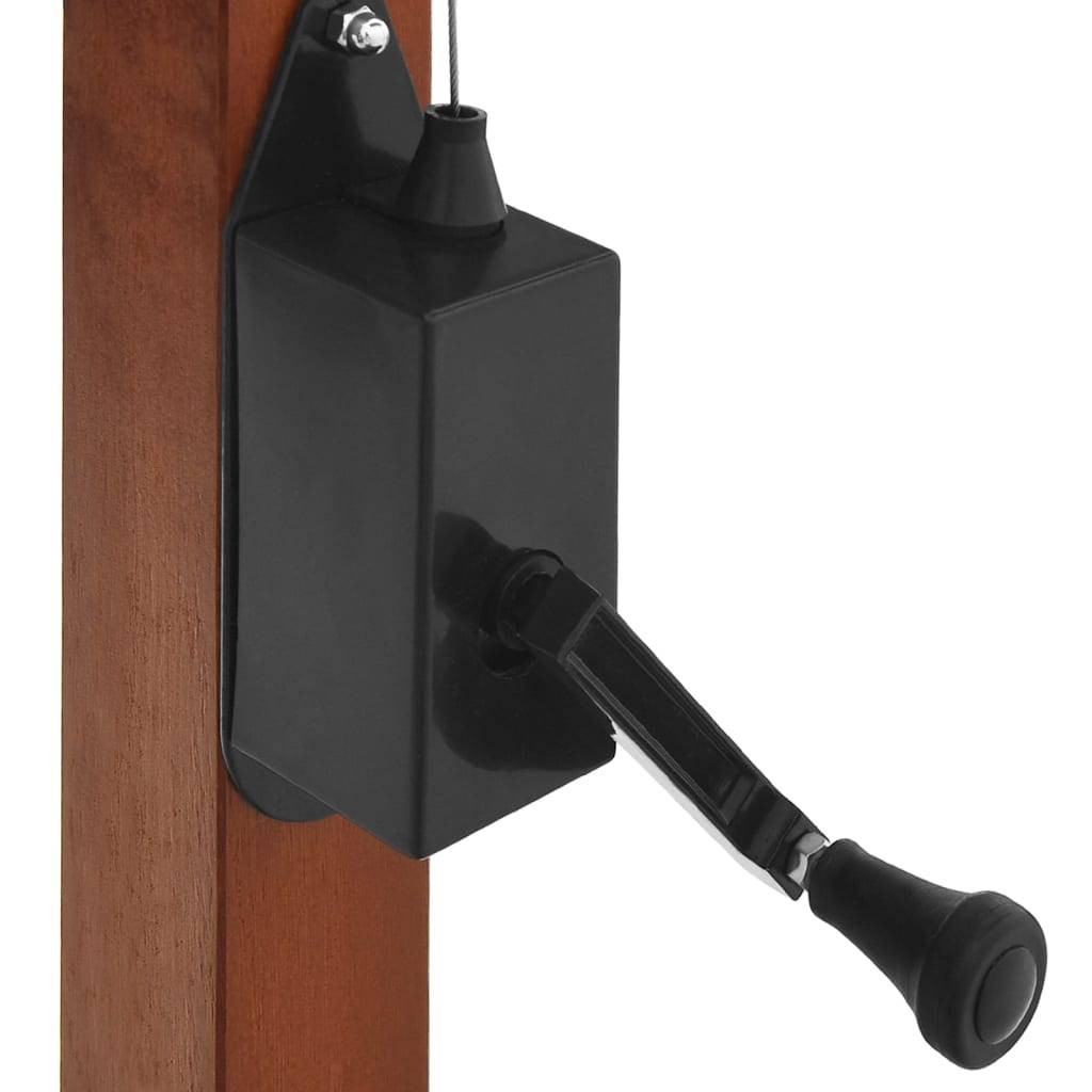 Helloshop26 - Parasol meuble de jardin en porte-à-fau x avec mât en bois 400 x 300 cm blanc sable - Imagen 6