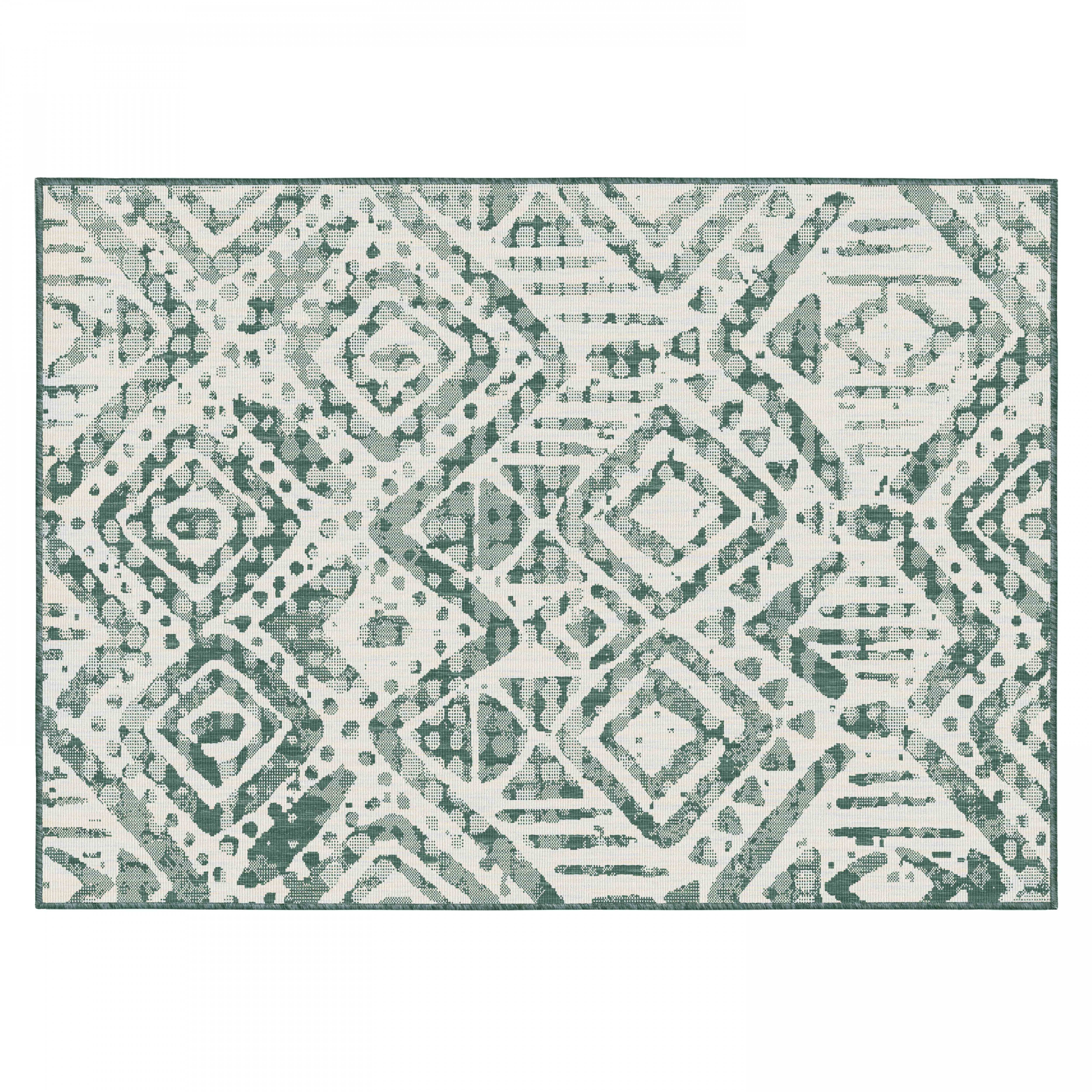 Oviala - Tapis d'extérieur en polypropylène 200 x 290 cm vert Kano - Oviala - Imagen 3