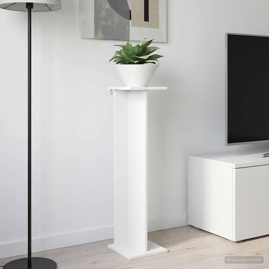 ComfortXL - Étagère Porte-Plantes Bois Intérieur Présentoir Multi-Niveaux Blanc 25x100cm - ComfortXL Outdoor Living - Image 1