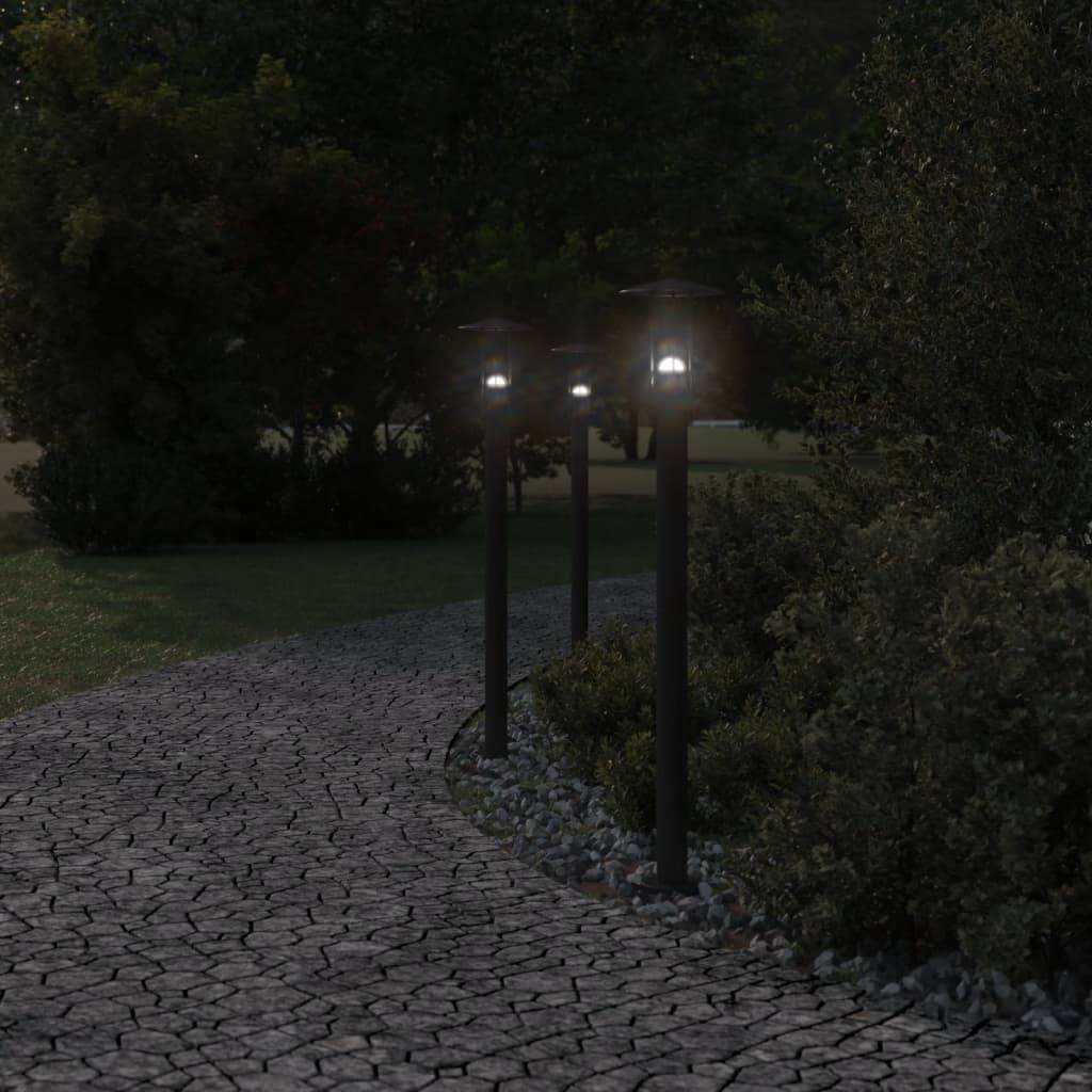 Lampadaire de jardin - Lampadaire d'extérieur noir 100 cm acier inoxydable-JU1060 - Image 3