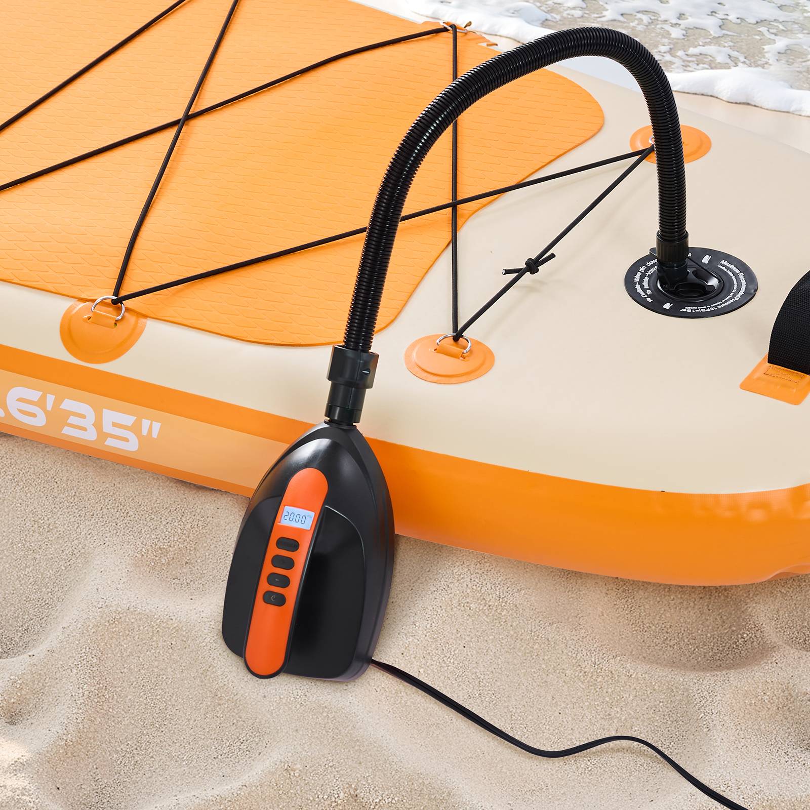 VEVOR Pompe air paddle 20 psi, allume-cigare, arrêt auto, 70 L/min, pour bateau, kayak, matelas. - Image 8