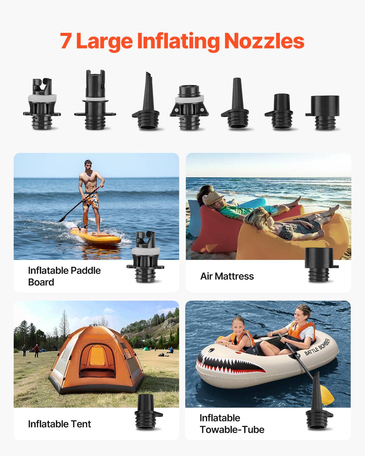 Pompe à Air à Pied en Plastique Portable pour Bateau