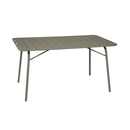 sweeek - Table de jardin pliante métal 6 places. kaki. Amelia. 140x80cm. traitement antirouille. lattes et bords arrondis | sweeek - Image 2