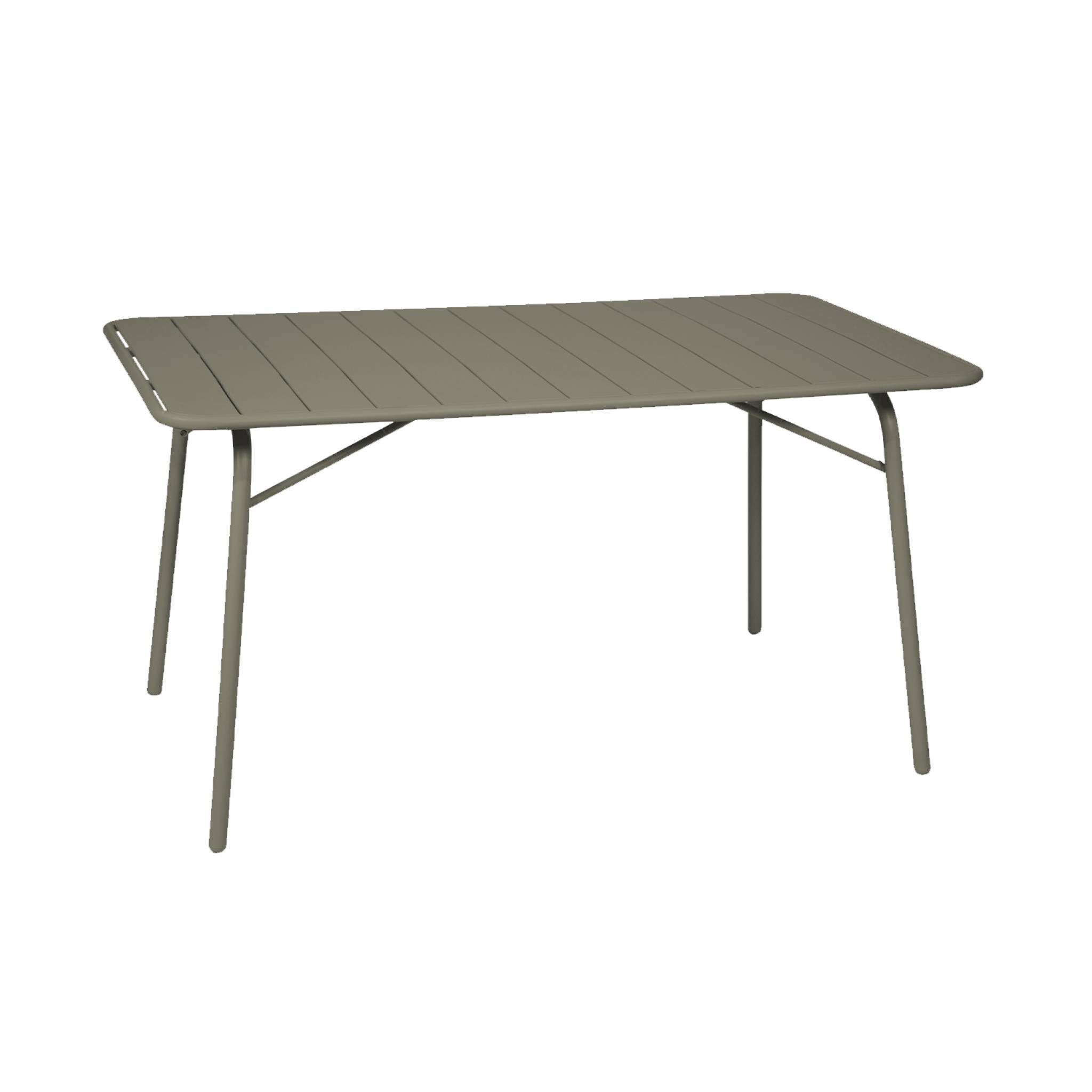 sweeek - Table de jardin pliante métal 6 places. kaki. Amelia. 140x80cm. traitement antirouille. lattes et bords arrondis | sweeek - Image 2