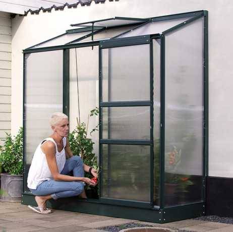 Vitavia - Serre adossée 1,30 m² en polycarbonate 4 mm - IDA 1300, Couleur Noir - Image 3