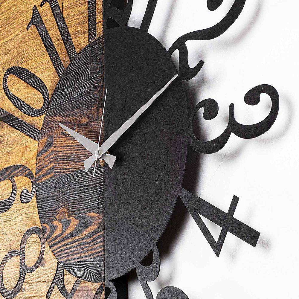 Hanah Home - Horloge en bois et métal Clock Chiffres - Imagen 4