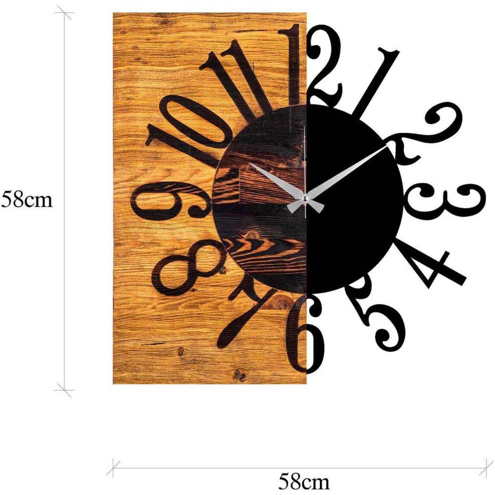 Hanah Home - Horloge en bois et métal Clock Chiffres - Imagen 3