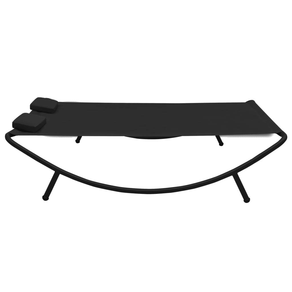 Prolenta Premium - Chaise longue pliante/transat Garinor Noir 200 X 145 cm - P87209N - Image 3
