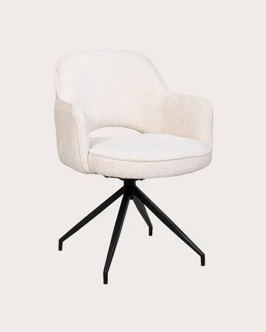 Elba - Lot de 2 chaises en tissu et pieds métal - UNIQKA - Imagen 1