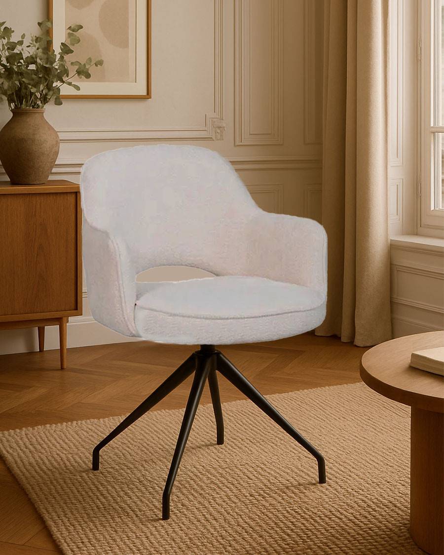 Elba - Lot de 2 chaises en tissu et pieds métal - UNIQKA - Imagen 6