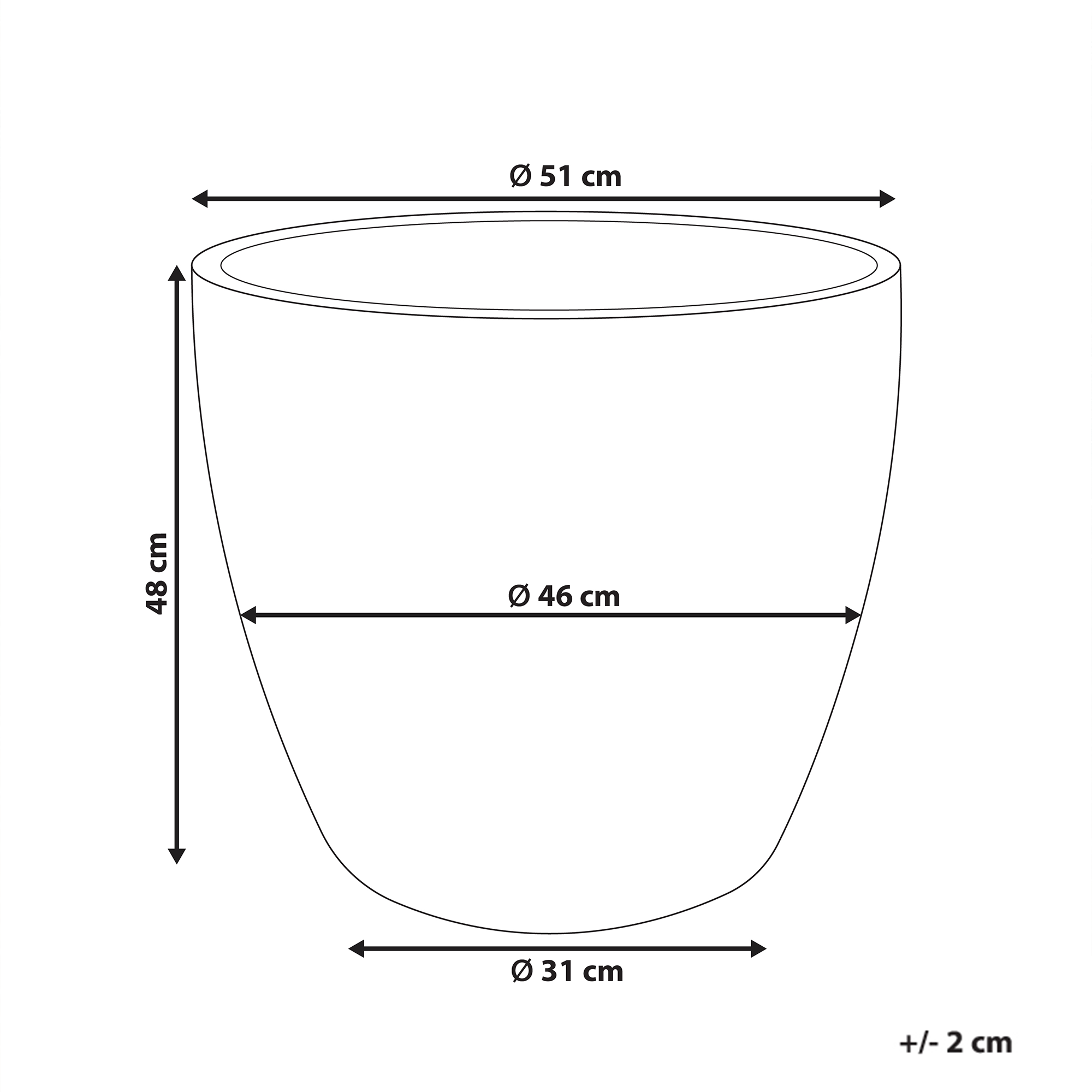 Beliani - Pot de Fleurs Vert en Terre Cuite 51 cm Ovale Extérieur et Intérieur Jardin Salon Accessoires - Imagen 3