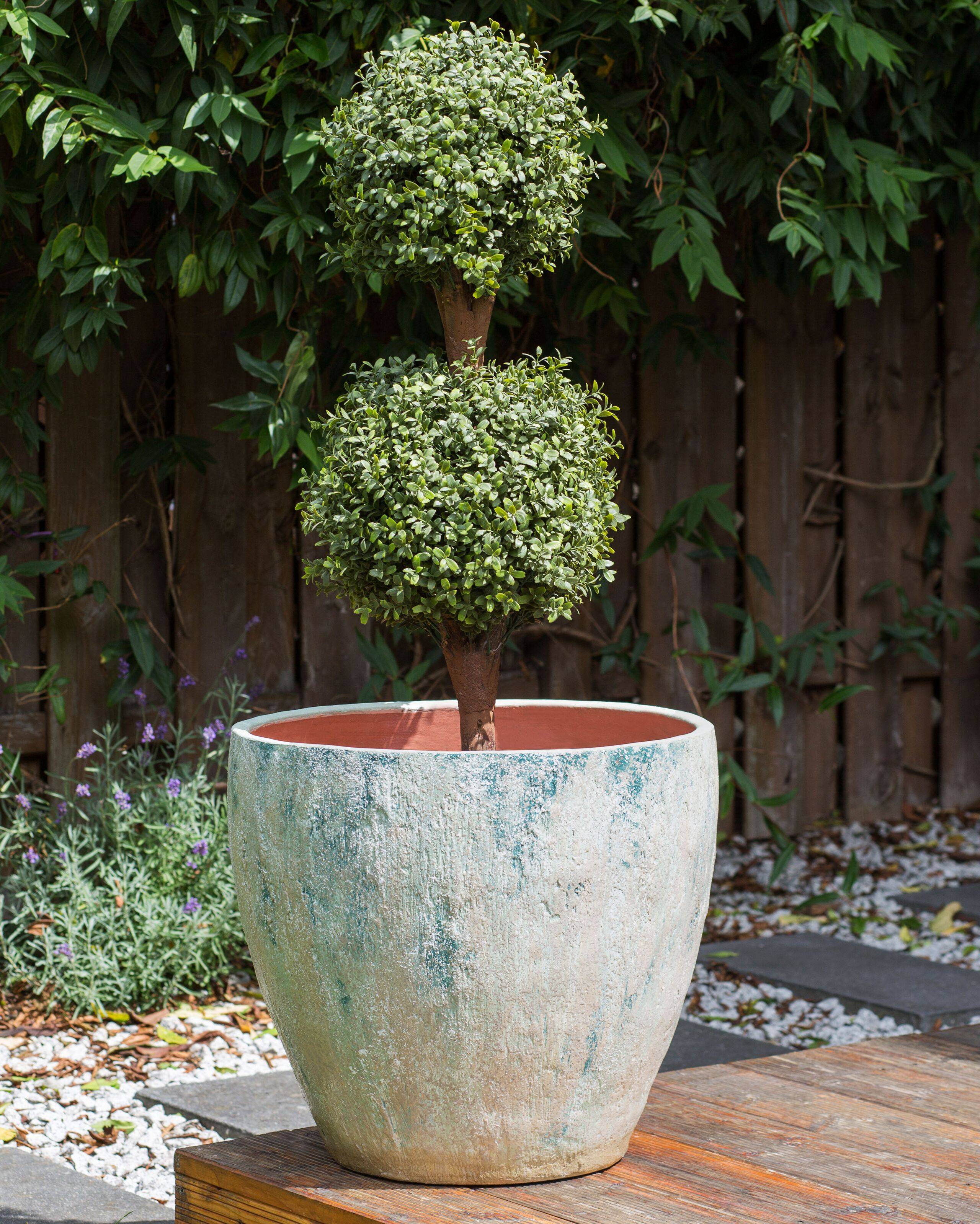 Beliani - Pot de Fleurs Vert en Terre Cuite 51 cm Ovale Extérieur et Intérieur Jardin Salon Accessoires - Imagen 2