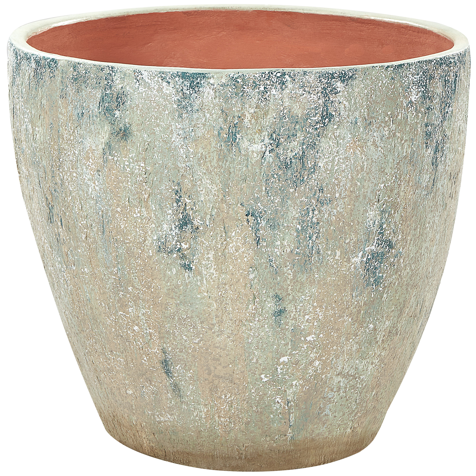 Beliani - Pot de Fleurs Vert en Terre Cuite 51 cm Ovale Extérieur et Intérieur Jardin Salon Accessoires - Imagen 1