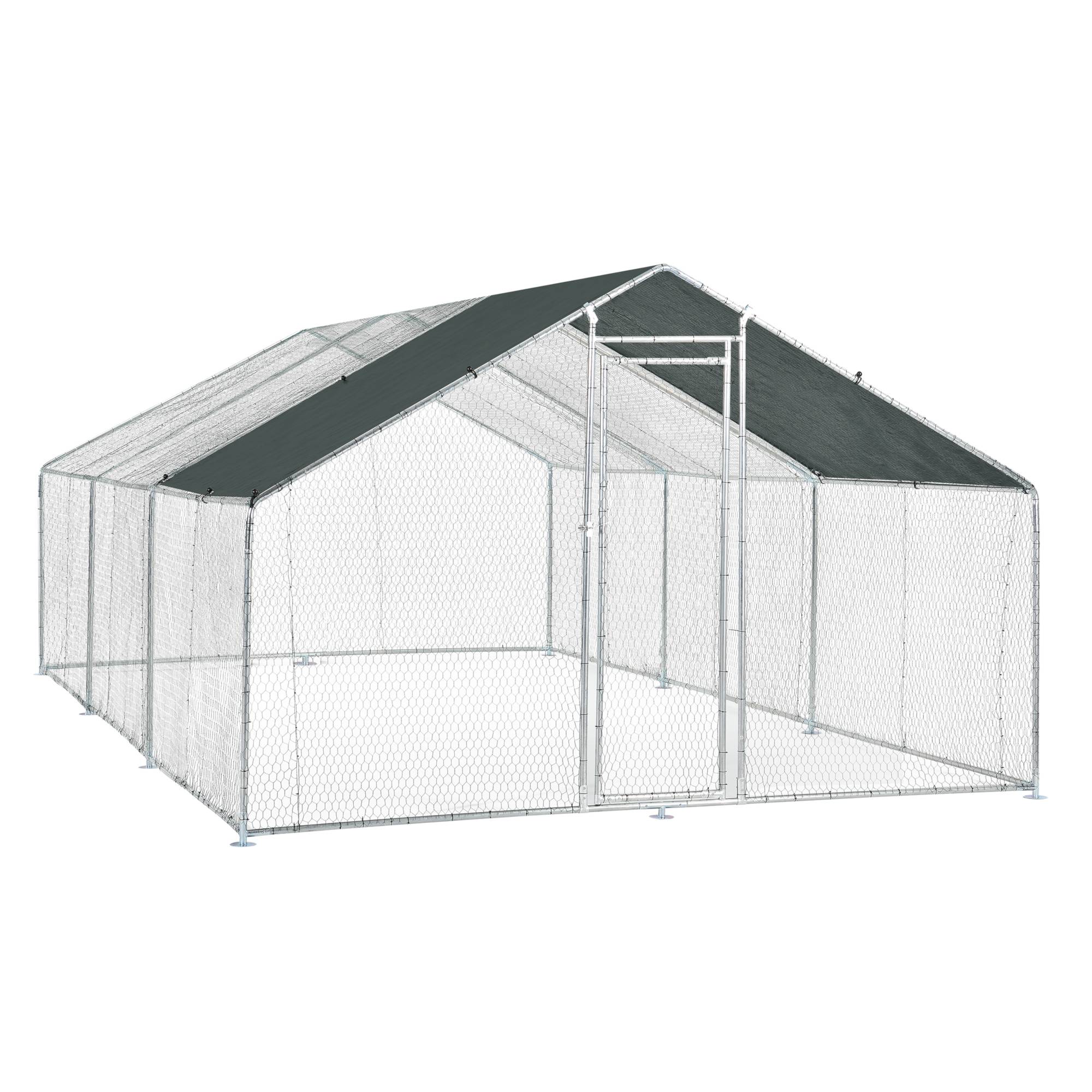 Pro.Tec - Enclos Extérieur Wels Volière Acier Galvanisé 3 x 6 x 2 m Argent Vert Foncé [pro.tec] - Imagen 3