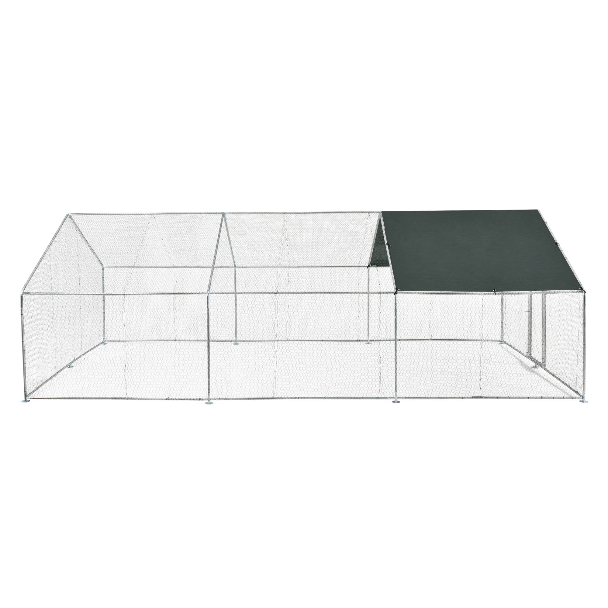 Pro.Tec - Enclos Extérieur Wels Volière Acier Galvanisé 3 x 6 x 2 m Argent Vert Foncé [pro.tec] - Imagen 5